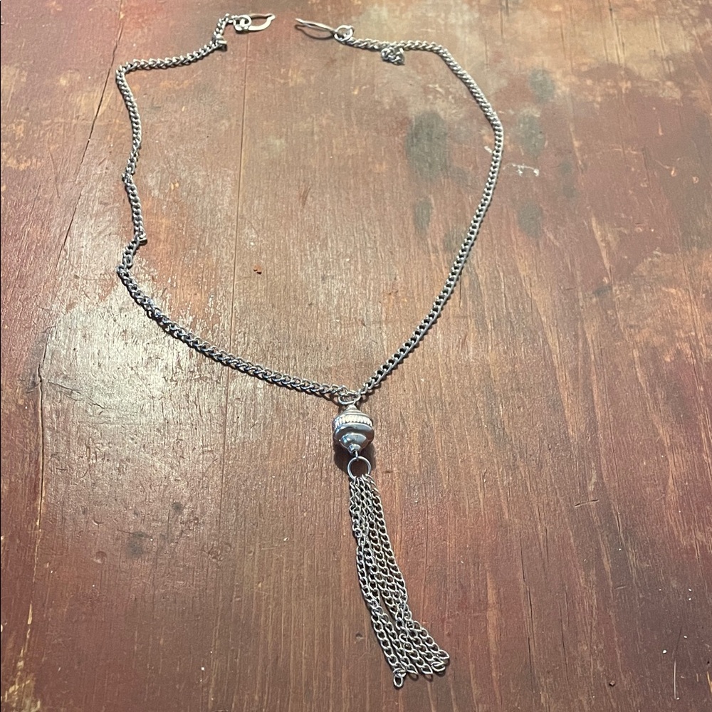 Elegant Silver Tassel Necklace